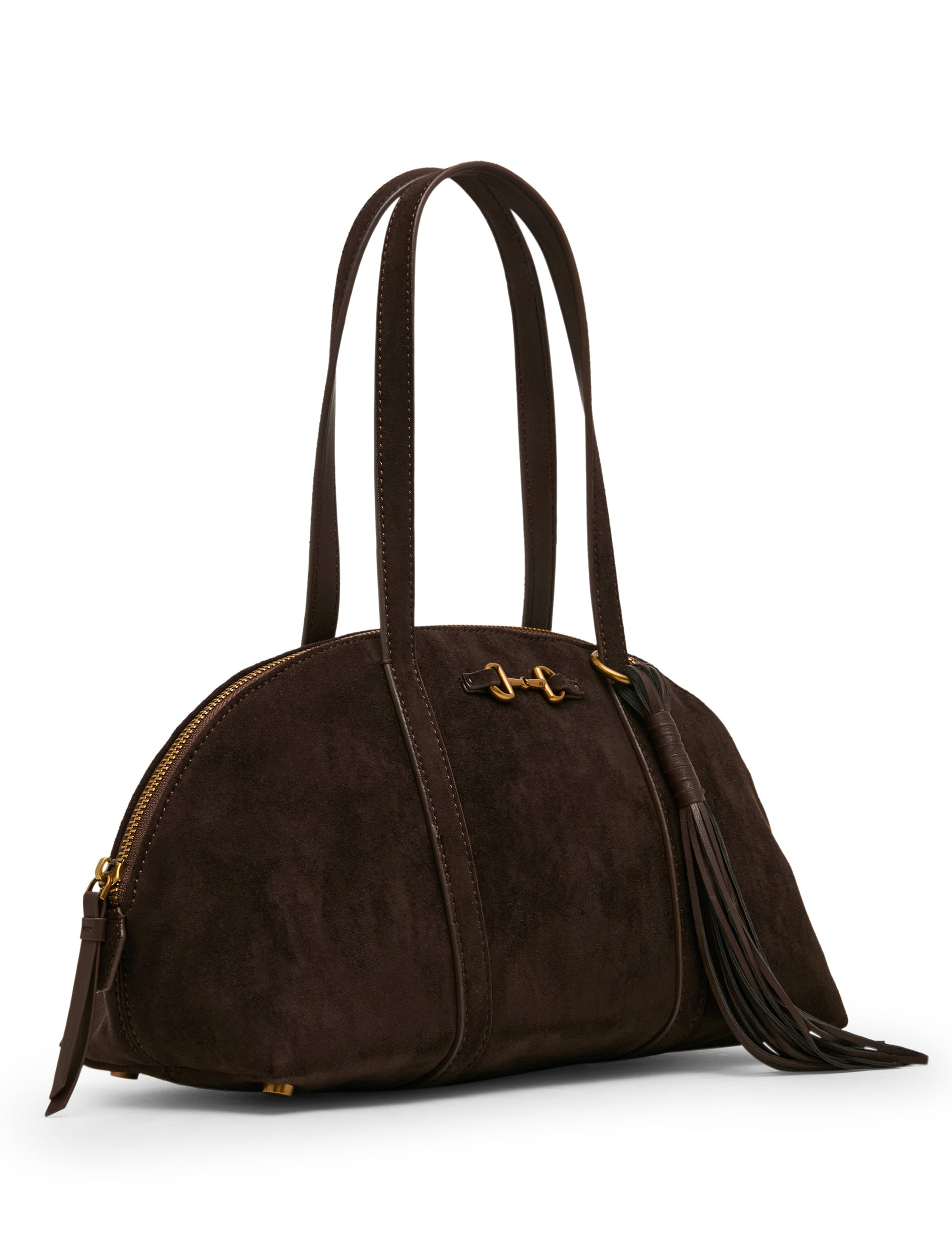 Anne Klein Faux Suede Horsebit Bowler Satchel