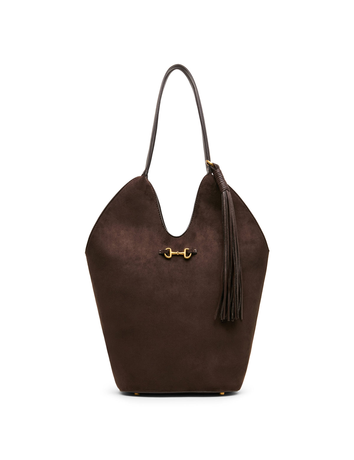 Anne Klein Faux Suede Horsebit Hobo Bag