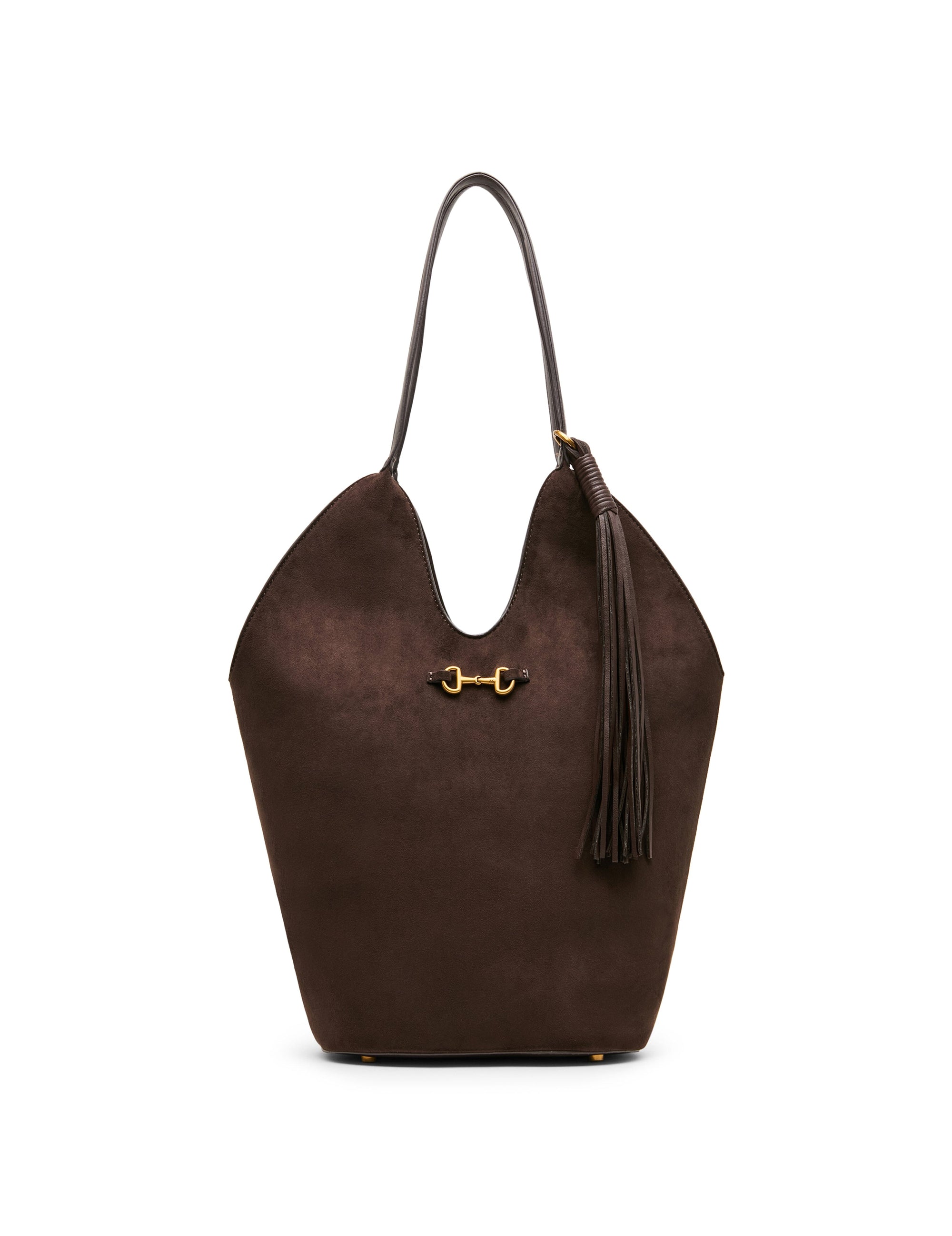 Anne Klein Faux Suede Horsebit Hobo Bag