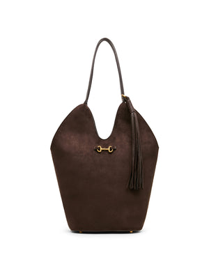 Anne Klein Faux Suede Horsebit Hobo Bag