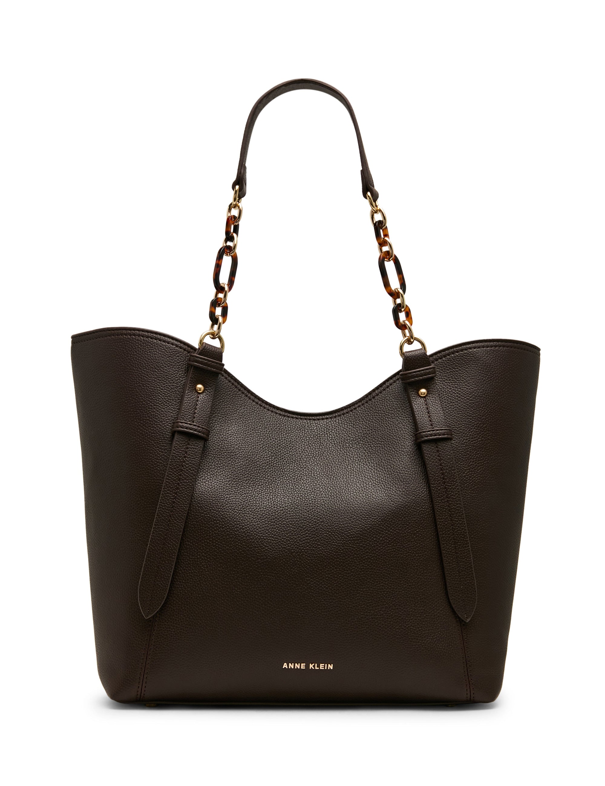 Anne Klein Medium Tortoise Chain Tote Handbag