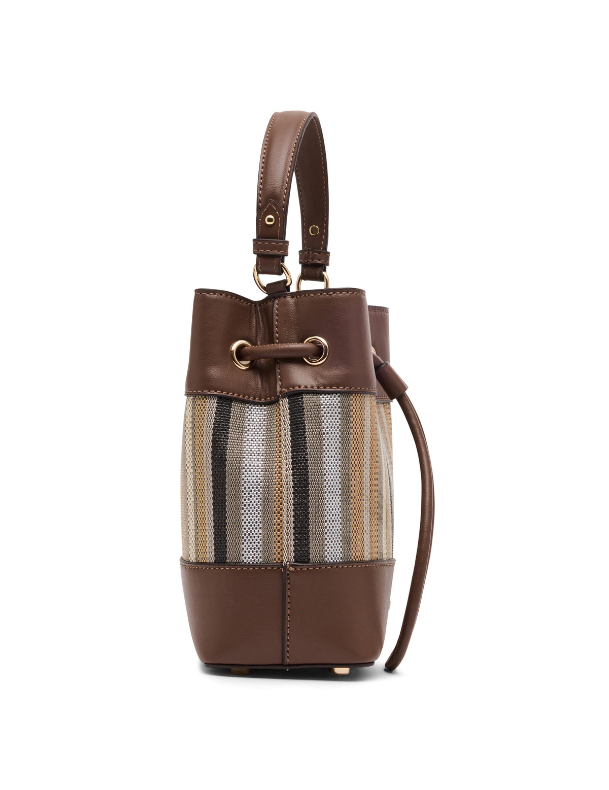 Anne Klein Striped Bucket Crossbody Bag with Convertible Strap