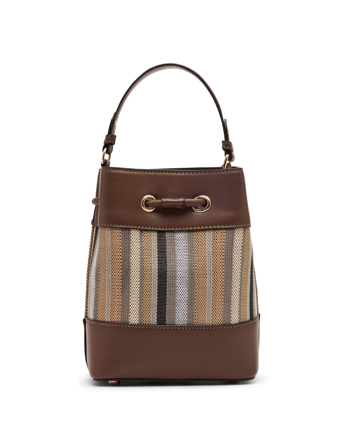 Anne Klein Striped Bucket Crossbody Bag with Convertible Strap