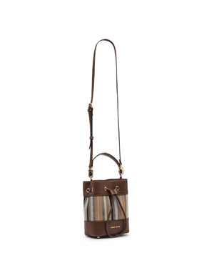 Anne Klein Striped Bucket Crossbody Bag with Convertible Strap