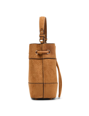 Anne Klein Textured Faux Suede Bucket Bag with Convertible Strap