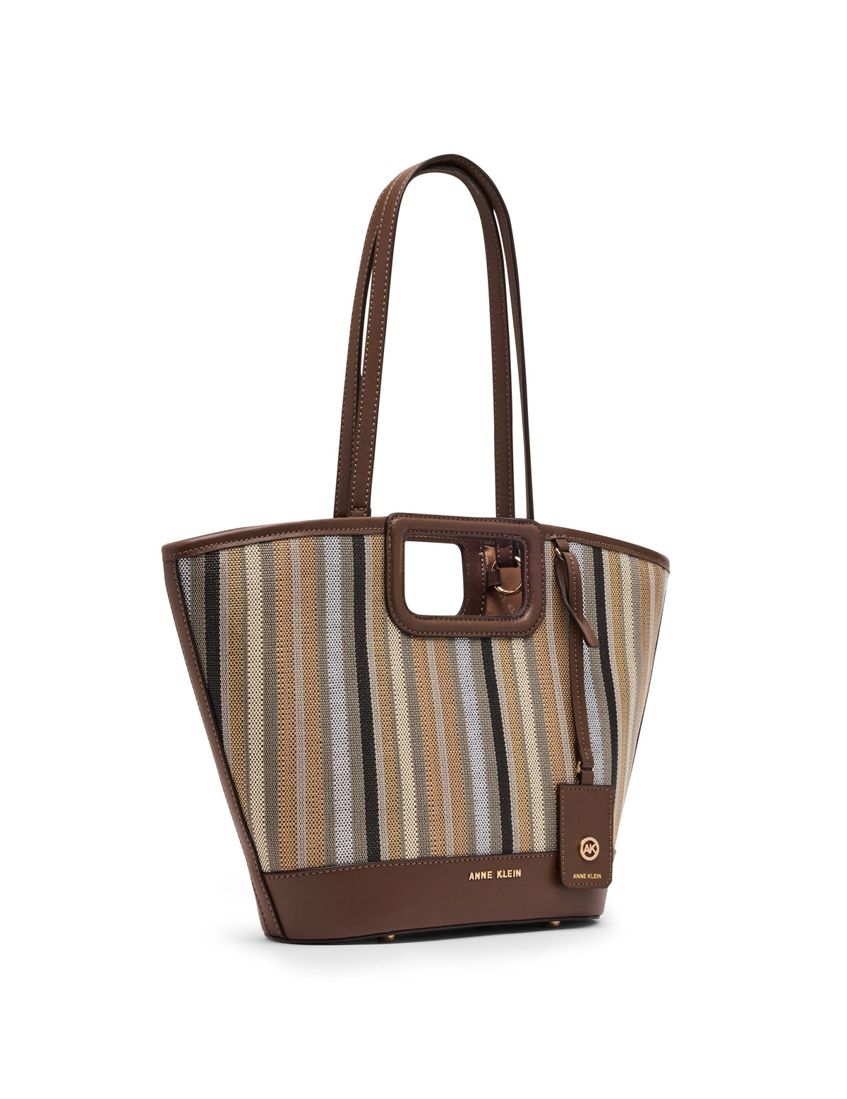 Anne Klein Stripe Cut Out Handle Tote
