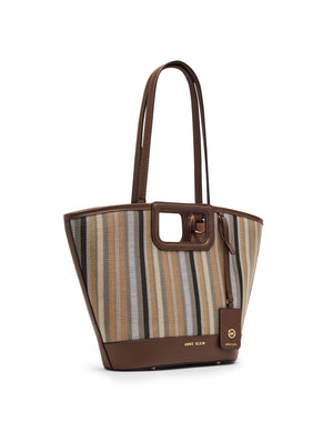 Anne Klein Stripe Cut Out Handle Tote