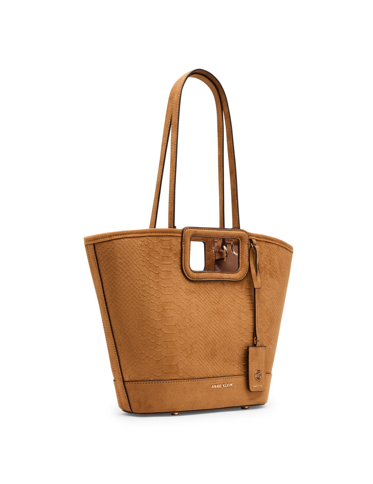 Anne Klein Faux Suede Cut Out Handle Tote