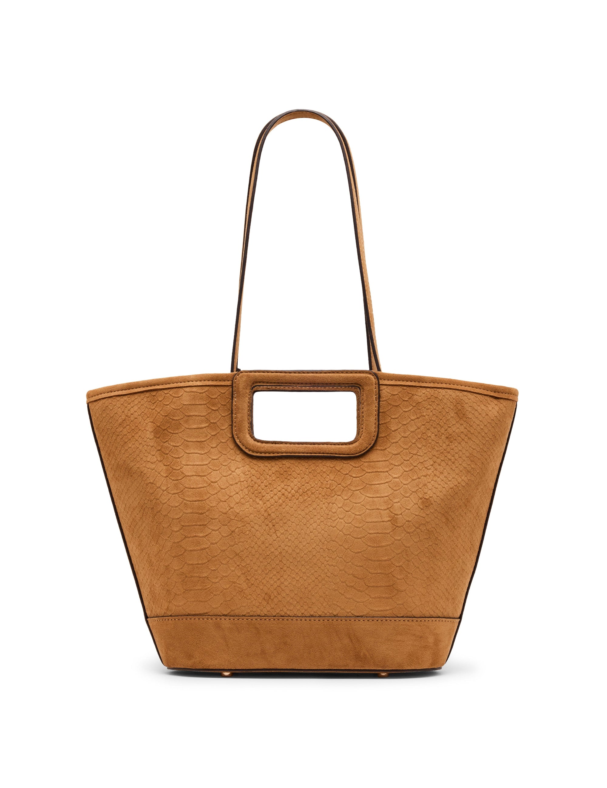 Anne Klein Textured Faux Suede Cut Out Handle Tote