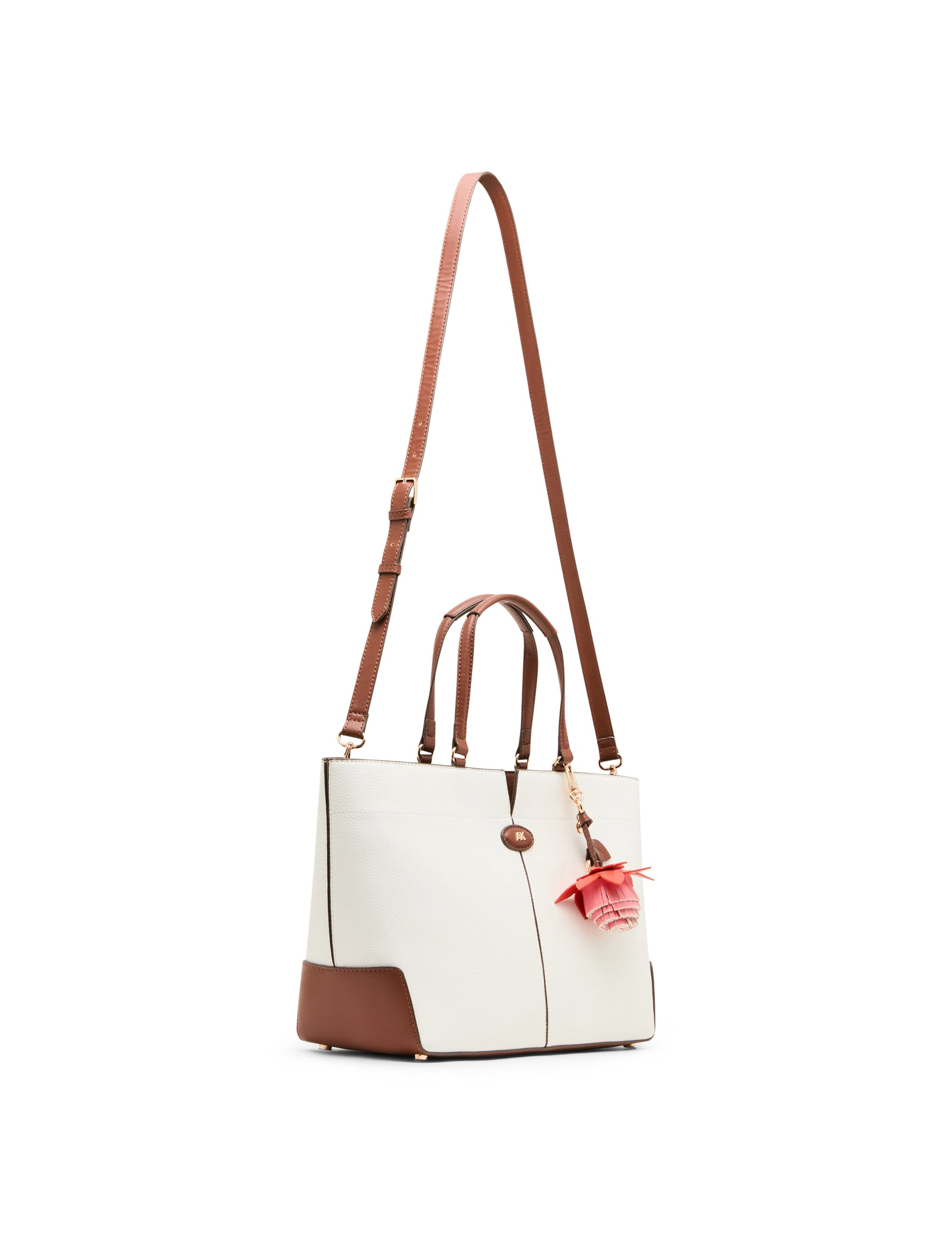 Large East West Tote Bag with Floral Bag Charm TOTE Madden - Handbags