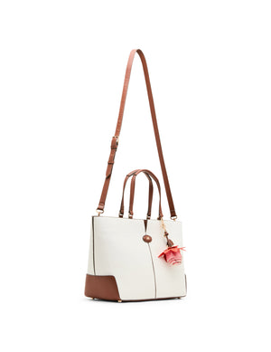 Large East West Tote Bag with Floral Bag Charm TOTE Madden - Handbags