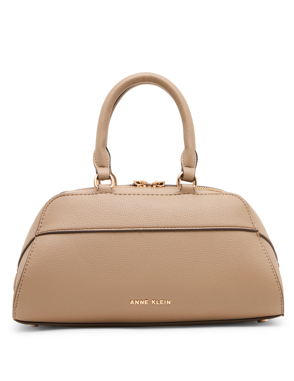 Tortoise Chain Link Satchel Bag in Truffle | Anne Klein