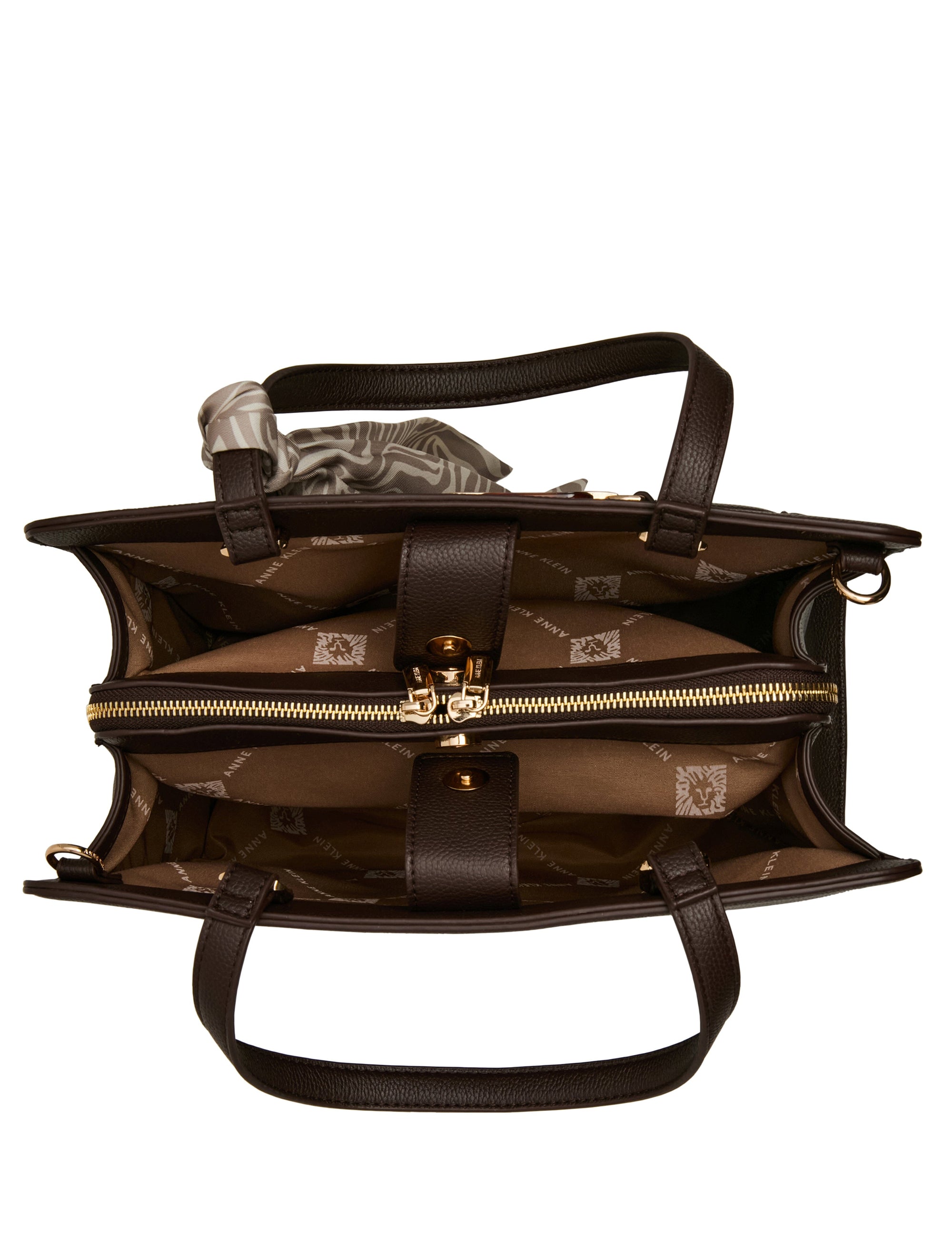 Anne Klein Triple Compartment Tote Bag with Scarf