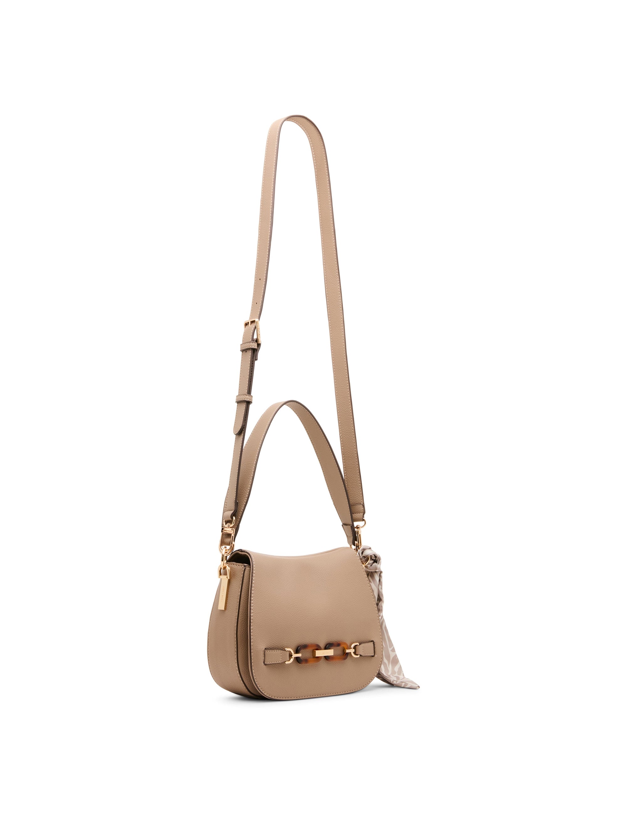 Anne Klein Flap Shoulder Bag with Scarf Detail