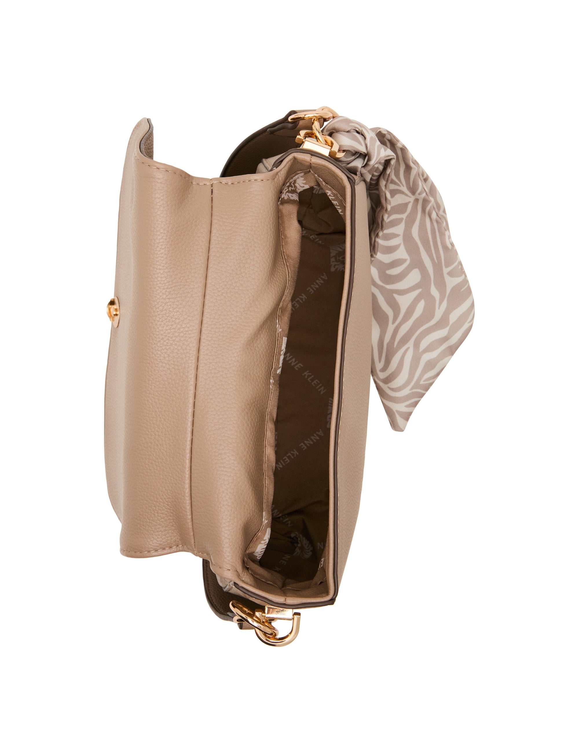 Anne Klein Flap Shoulder Bag with Scarf Detail