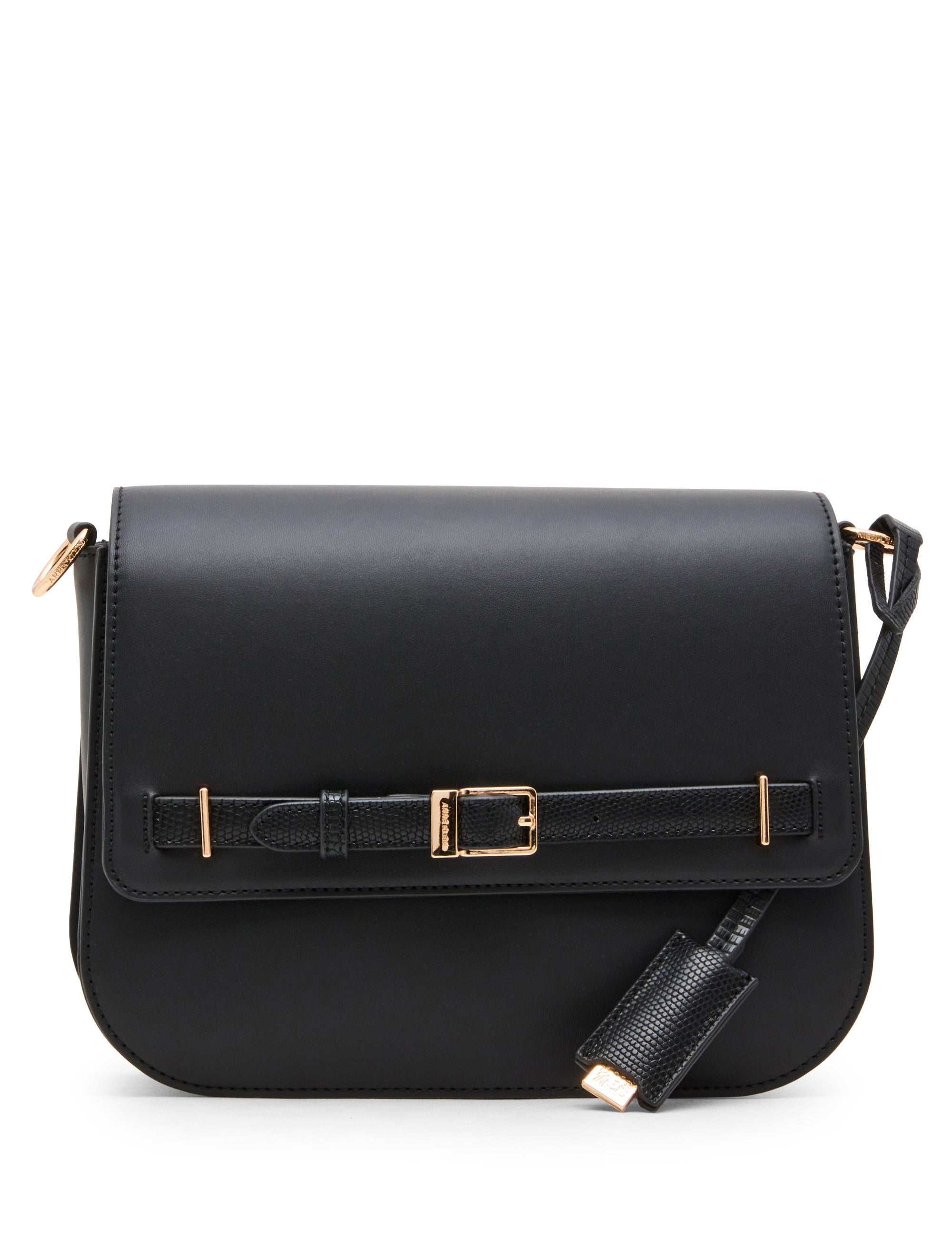 Buckle Detail Saddle Crossbody Bag