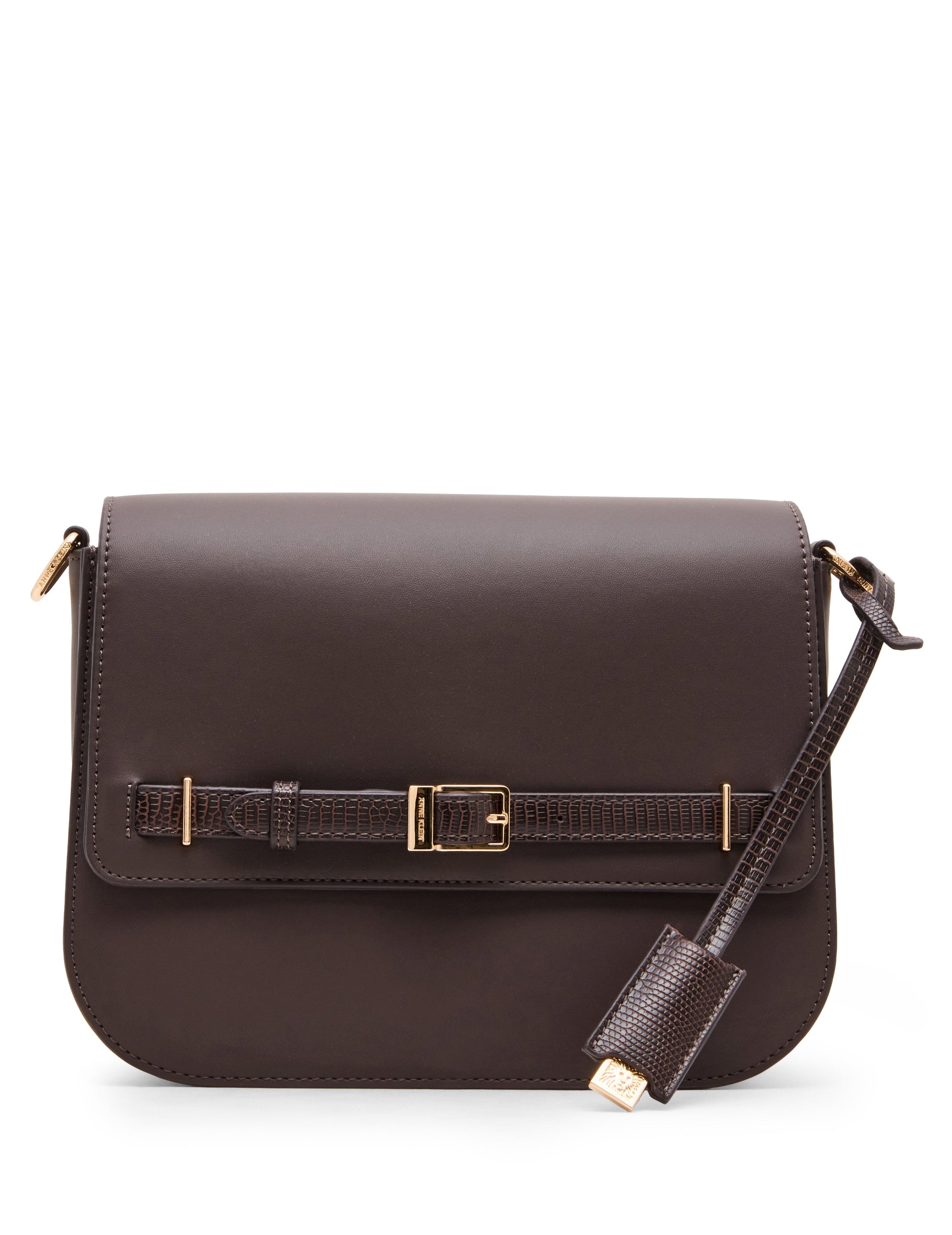 Buckle Detail Saddle Crossbody Bag
