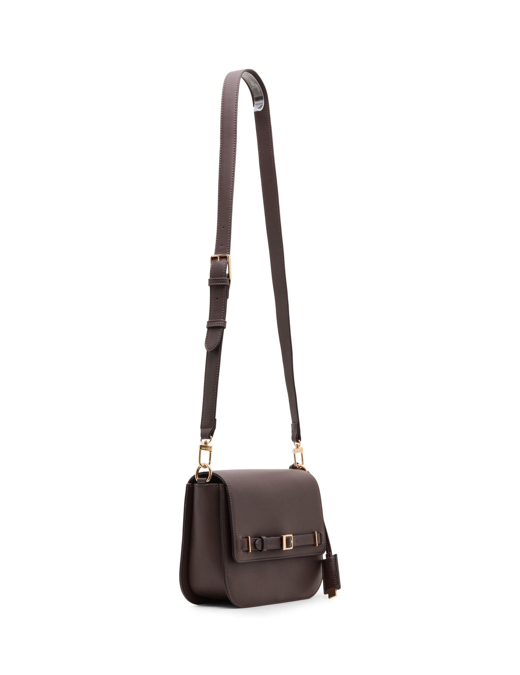Buckle Detail Saddle Crossbody Bag