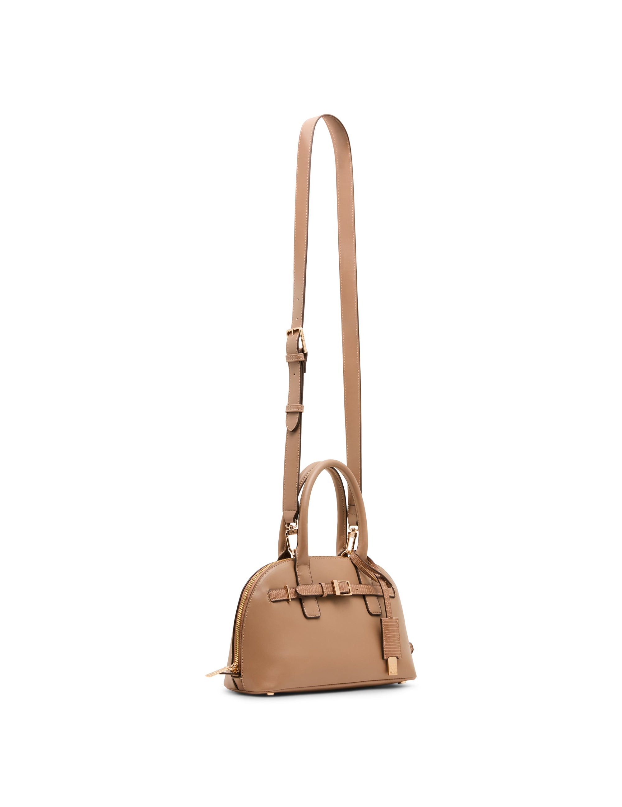 Dome Buckle Convertible Strap Satchel
