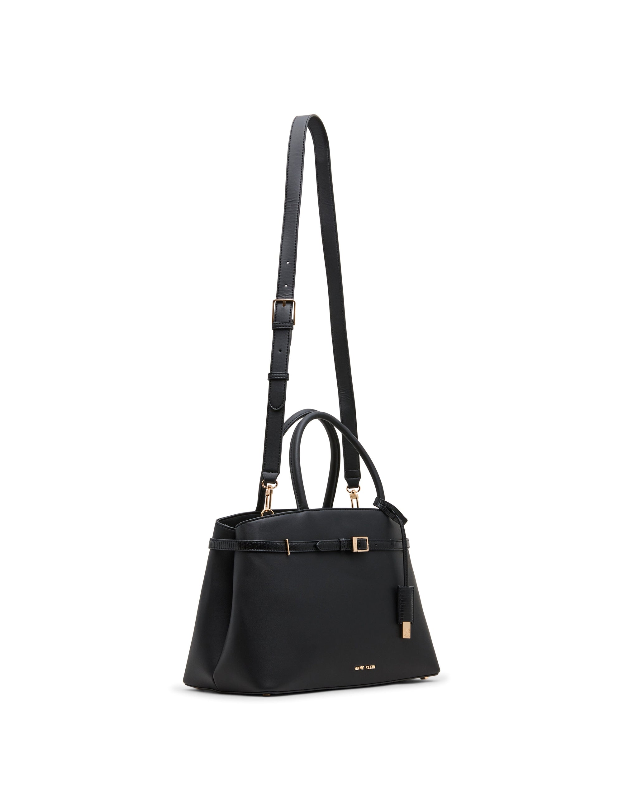 Convertible Strap Buckle Satchel Bag