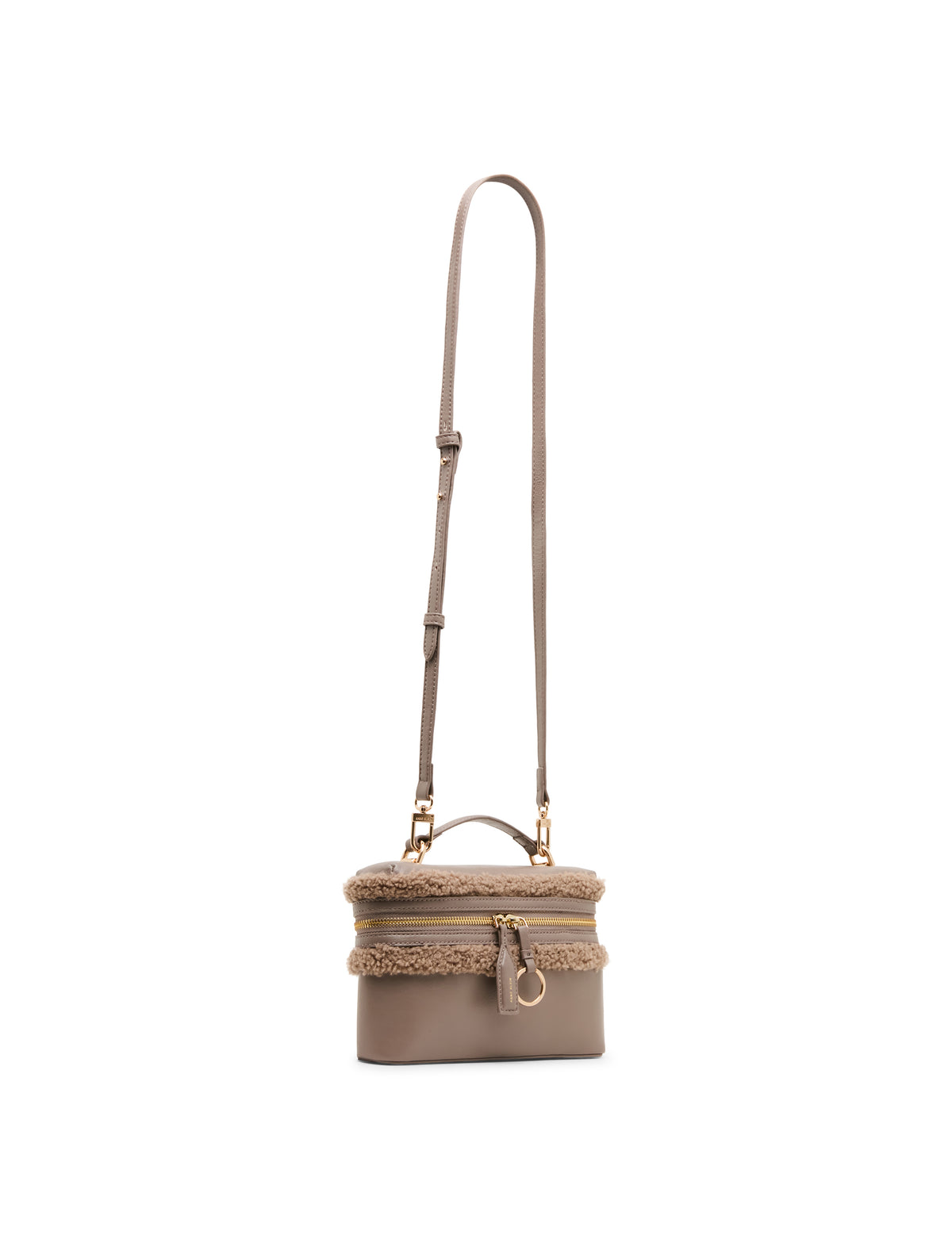 Faux Sherpa Train Case