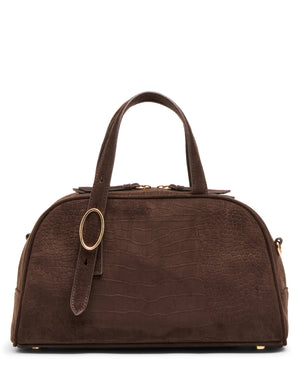 Faux Suede Crocodile Bowler Bag BOWLER Madden - Handbags