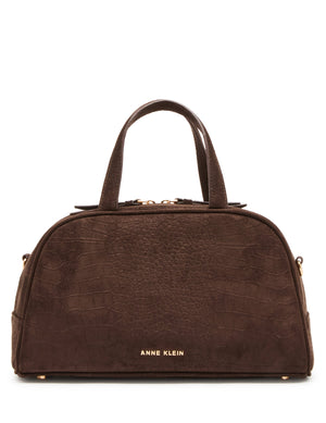 Faux Suede Crocodile Bowler Bag BOWLER Madden - Handbags