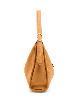 Faux Suede Crocodile Embossed Slouch Hobo Bag