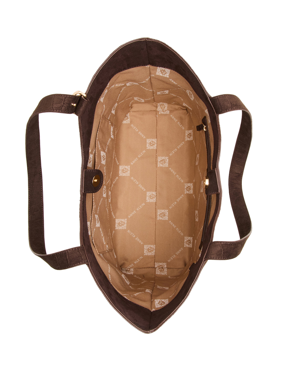 Faux Suede Crocodile Structured Tote Bag