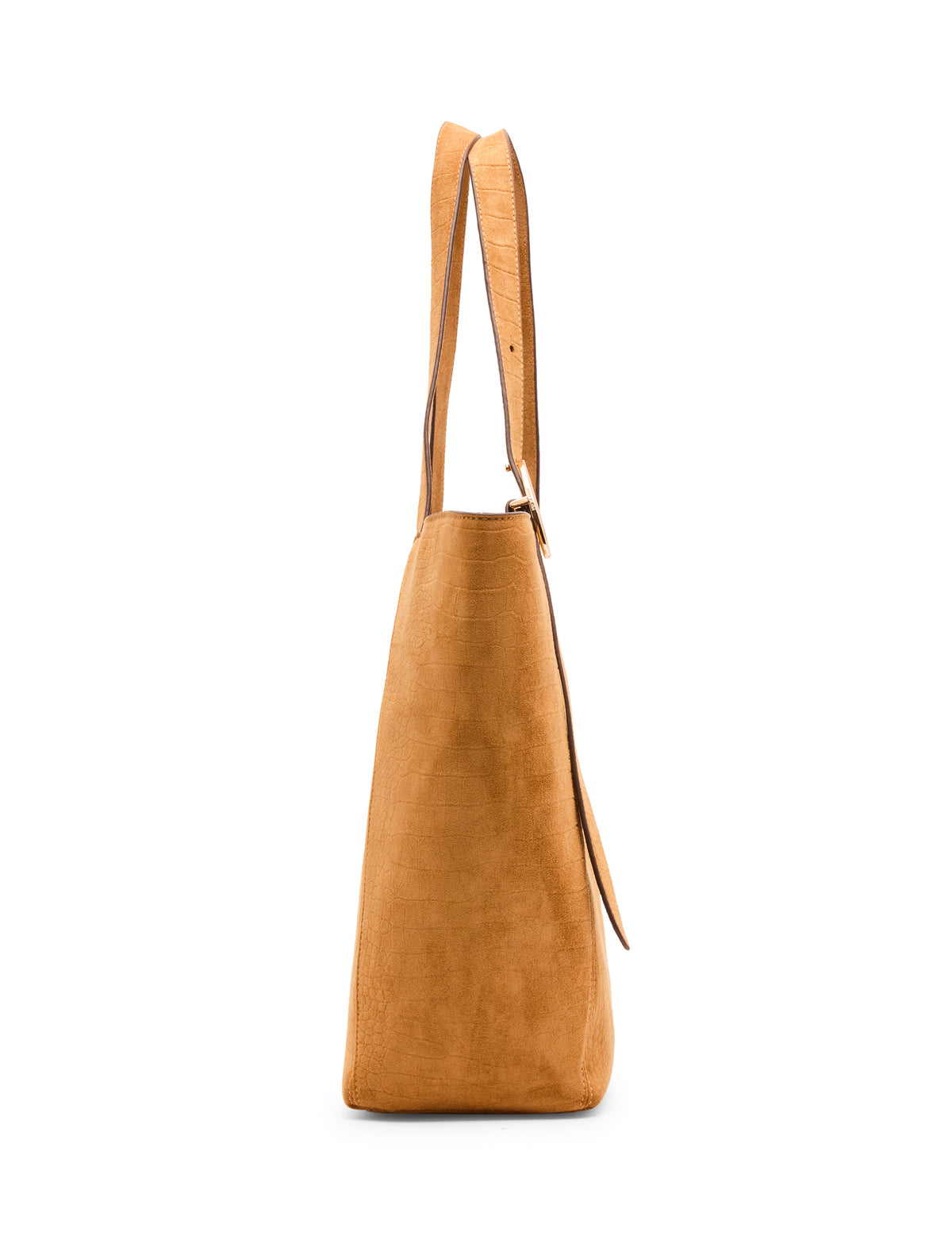 Faux Suede Smooth Structured Tote Bag