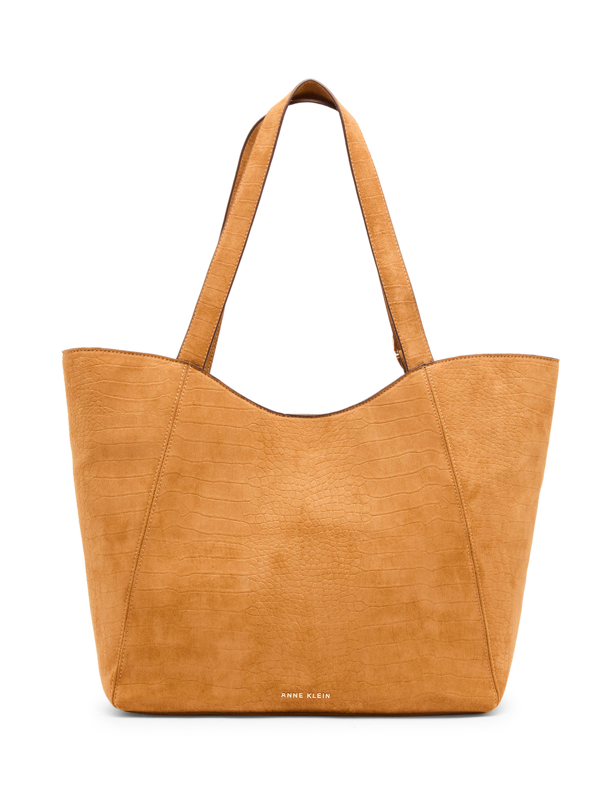 Faux Suede Smooth Structured Tote Bag