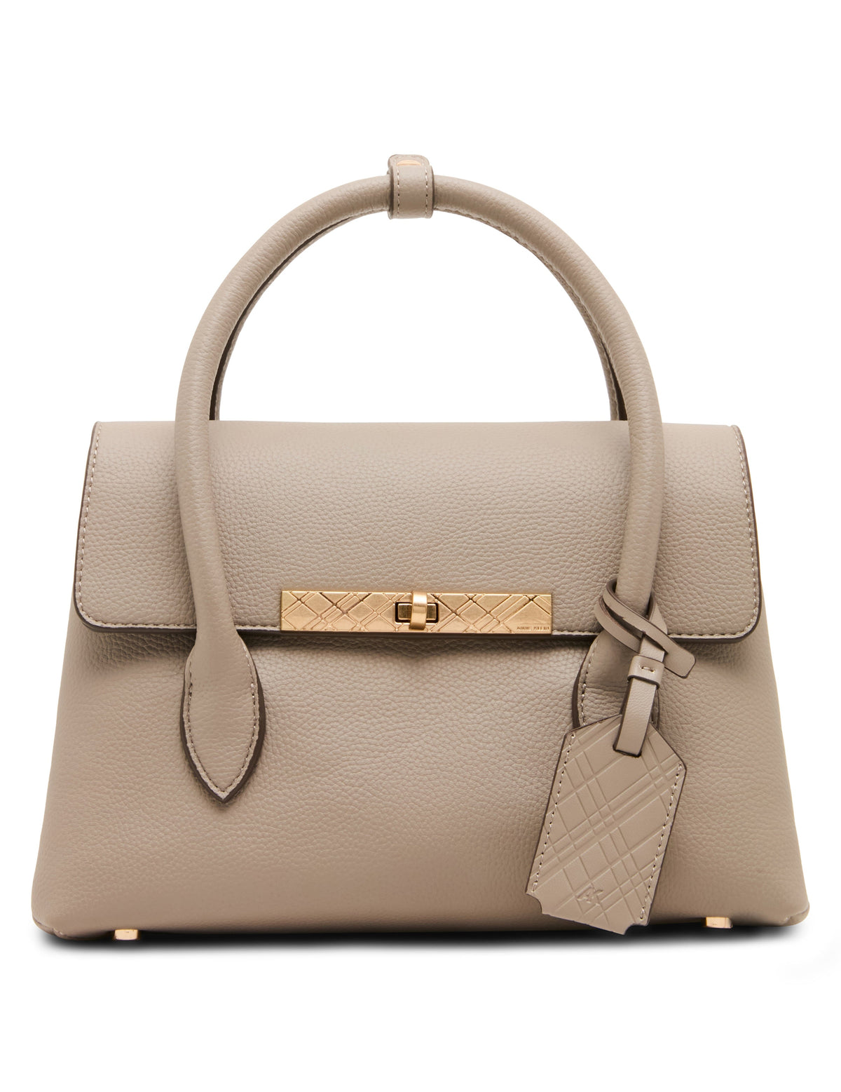 Anne Klein Almond/Deep Merlot-Brush Convertible Strap Turnlock Satchel