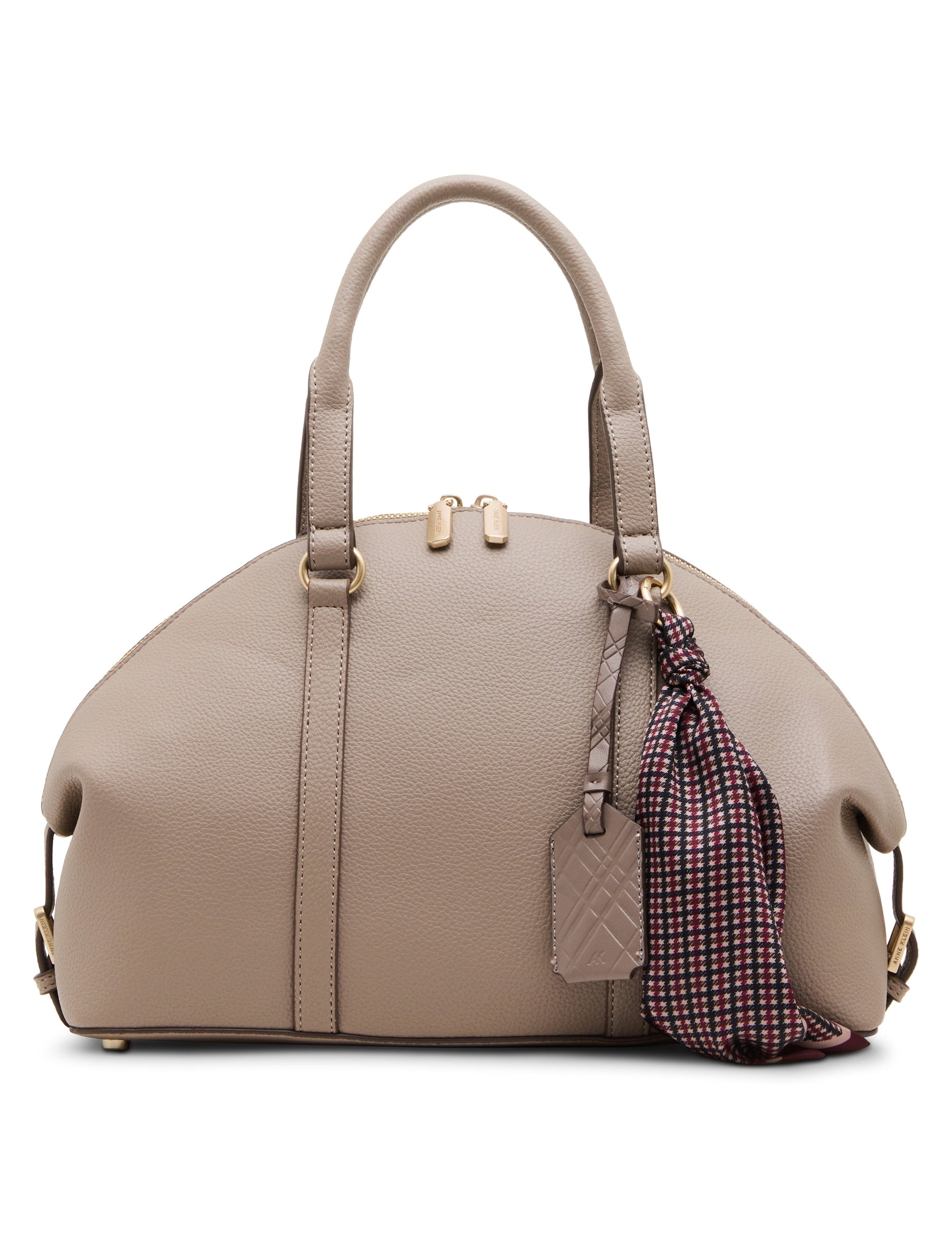 Convertible Bowler Bag with Scarf Accent
