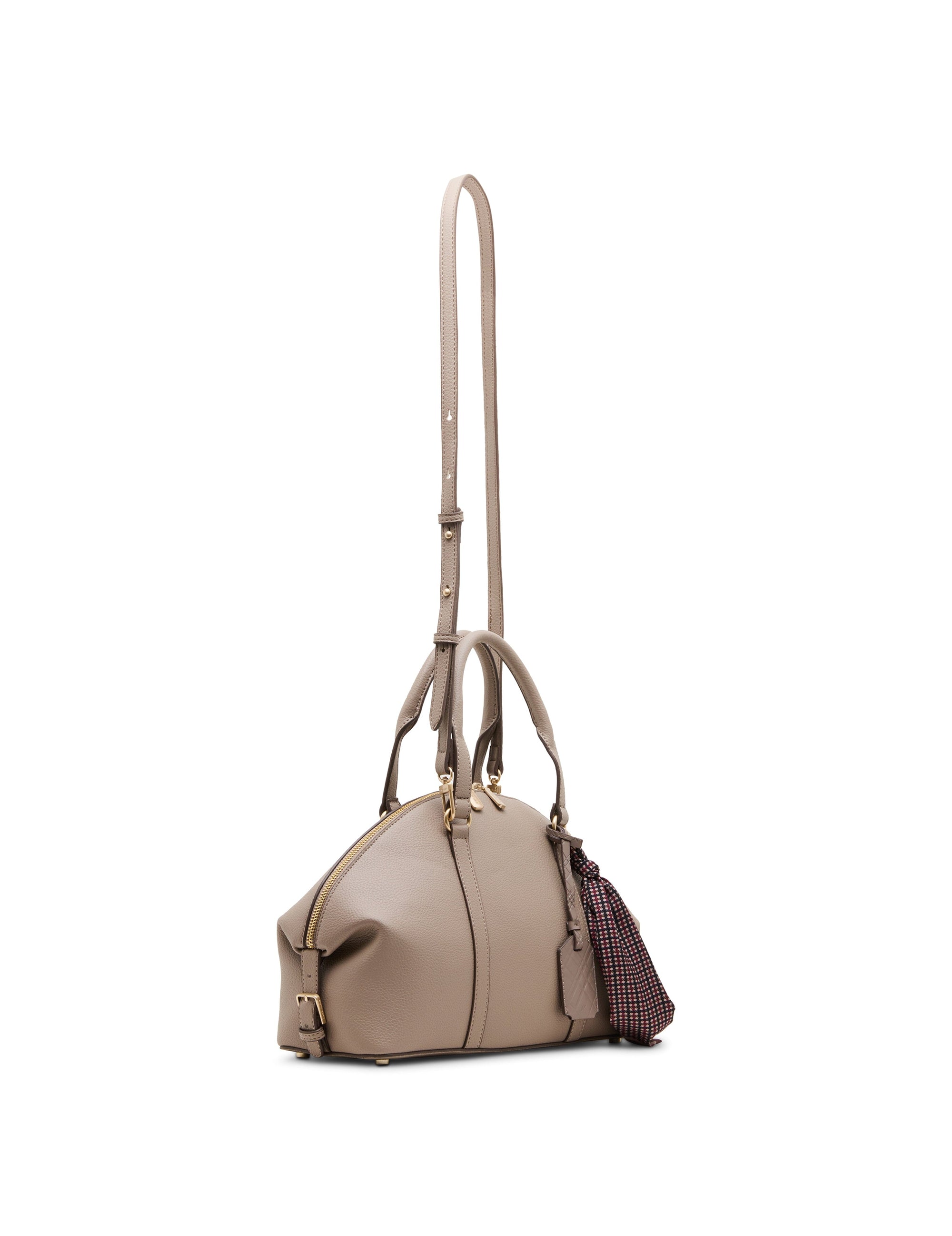 Convertible Bowler Bag with Scarf Accent