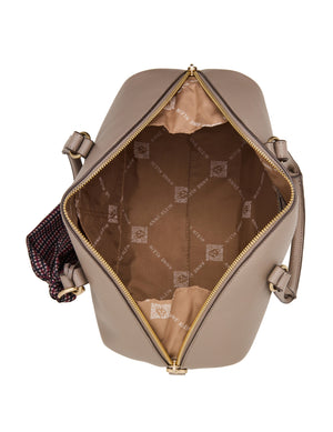 Convertible Bowler Bag with Scarf Accent