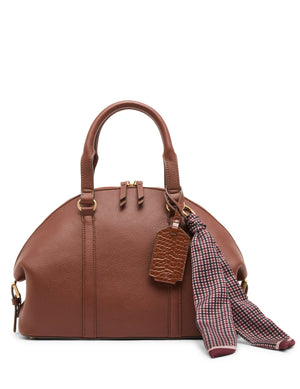 Convertible Bowler Bag with Scarf Accent