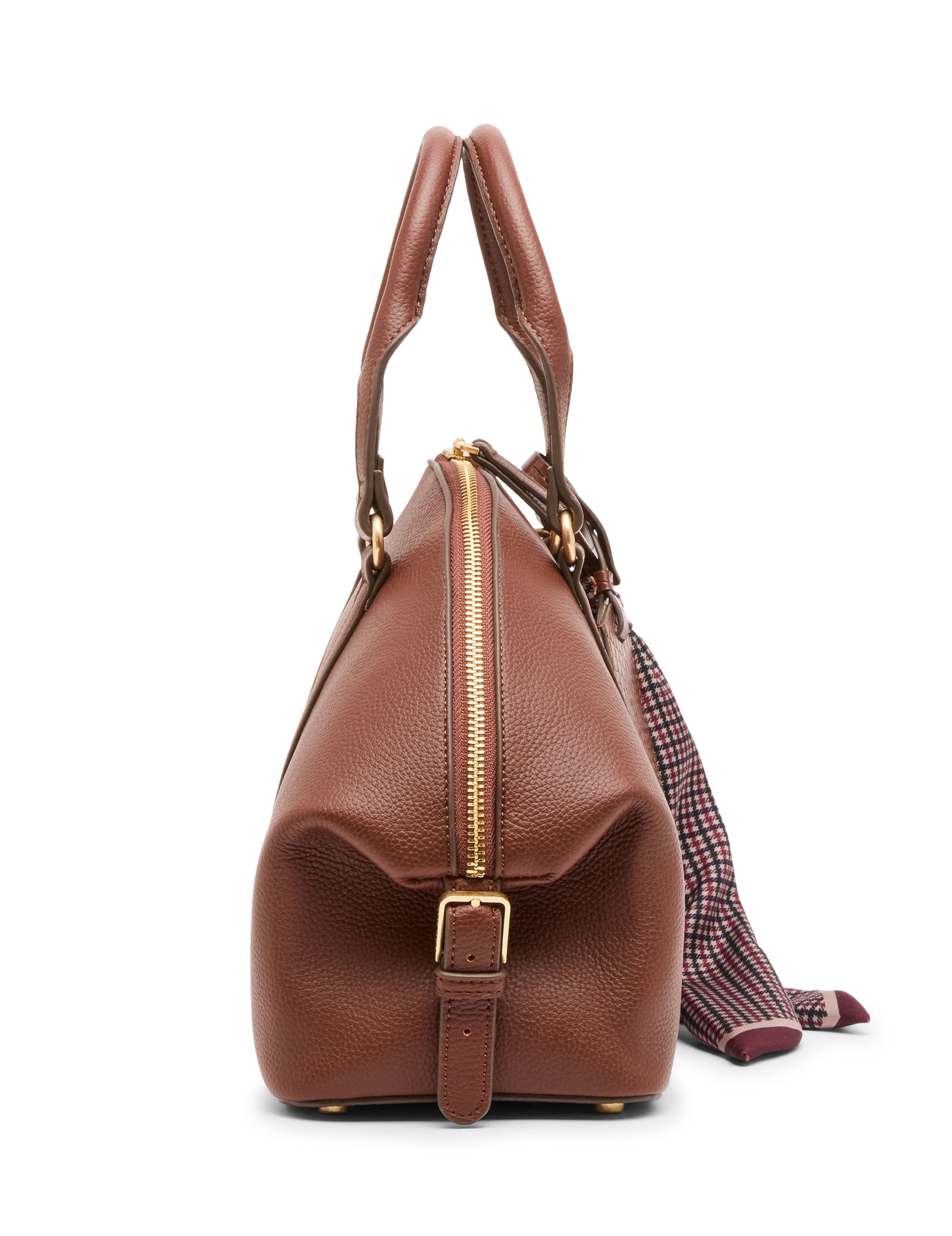 Convertible Bowler Bag with Scarf Accent