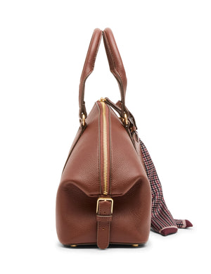 Convertible Bowler Bag with Scarf Accent
