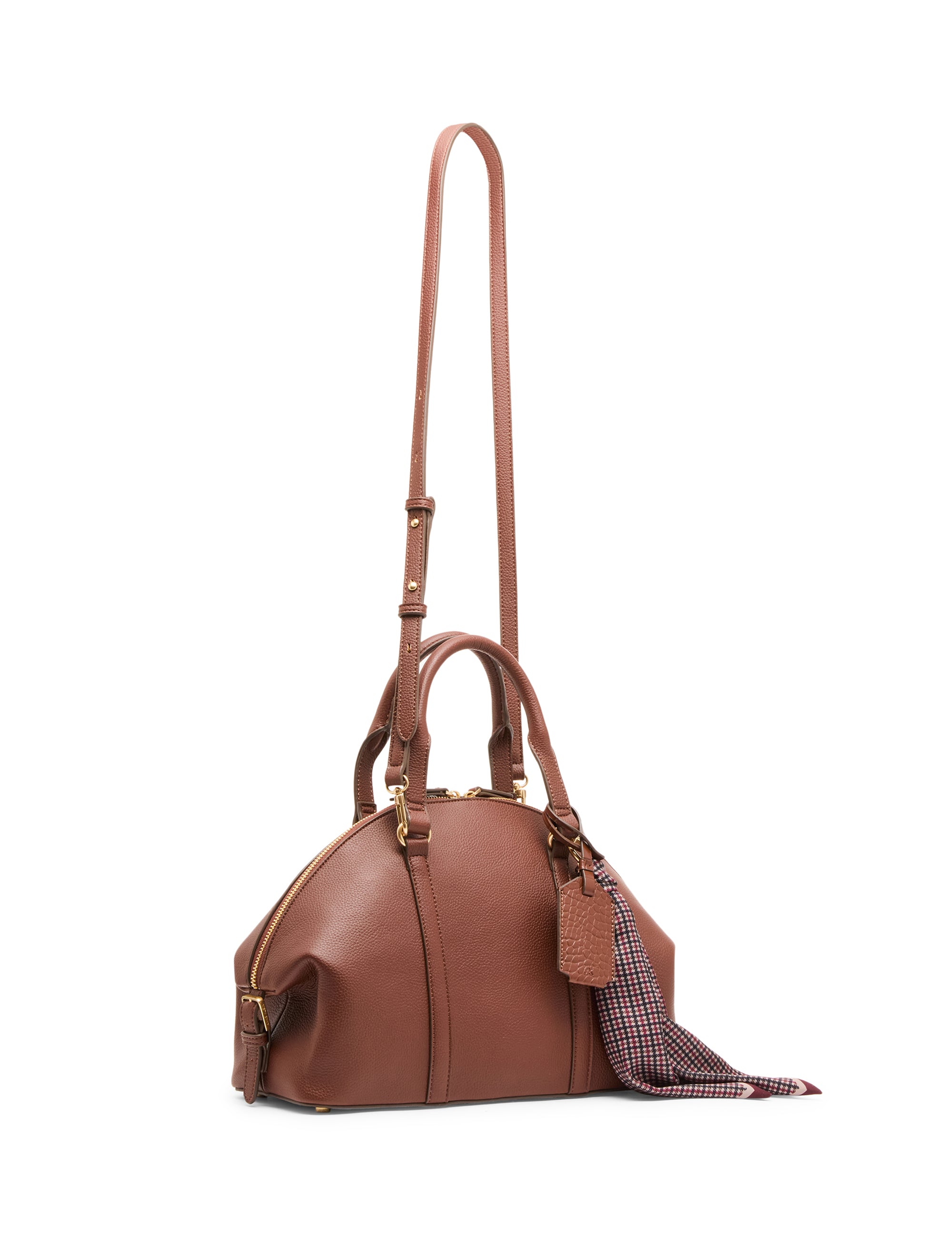 Convertible Bowler Bag with Scarf Accent