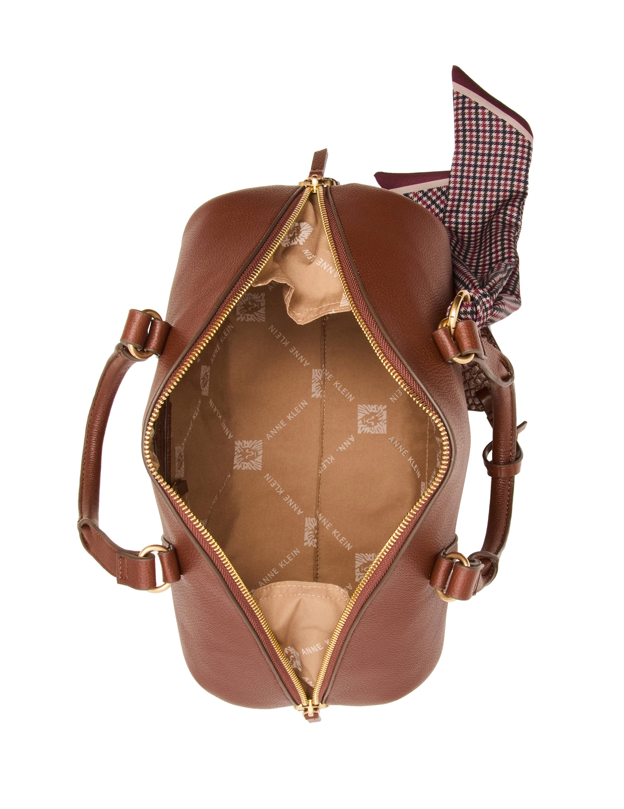 Convertible Bowler Bag with Scarf Accent