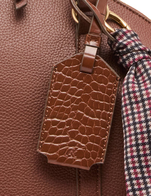 Convertible Bowler Bag with Scarf Accent