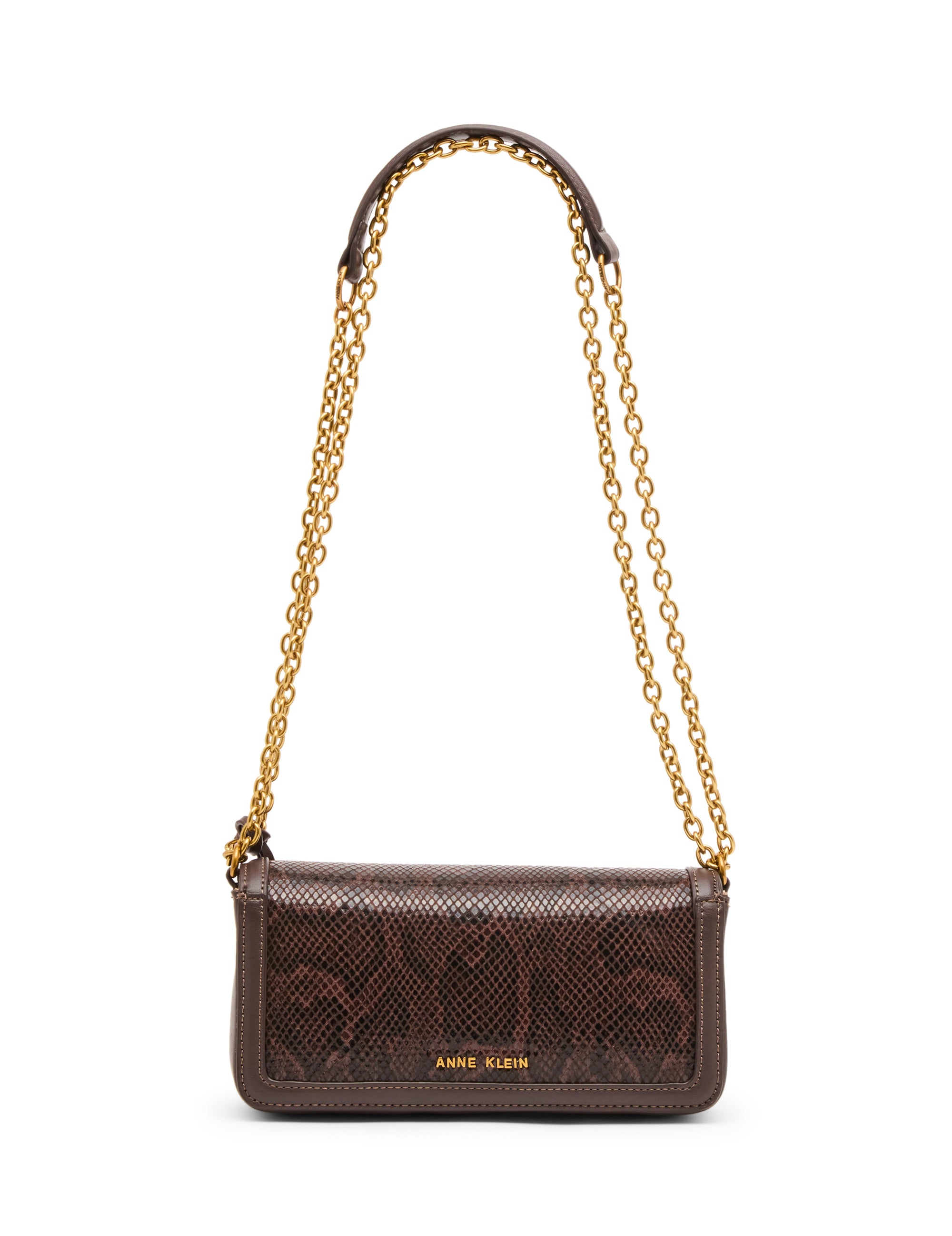 Faux Snake Flap Shoulder Bag