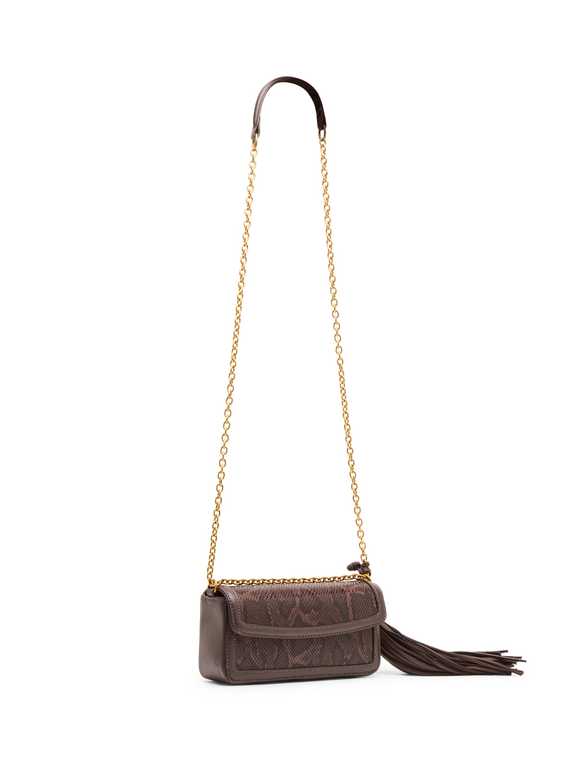 Faux Snake Flap Shoulder Bag