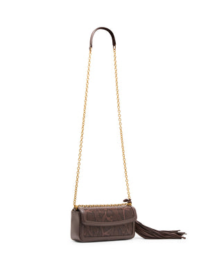 Faux Snake Flap Shoulder Bag