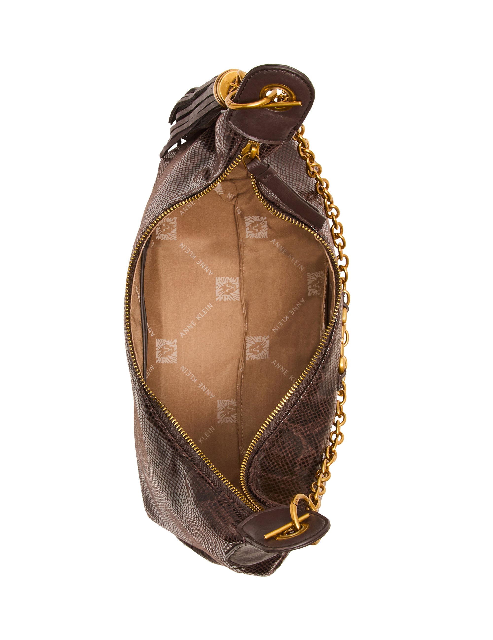 Faux Snake Curved Shoulder Bag