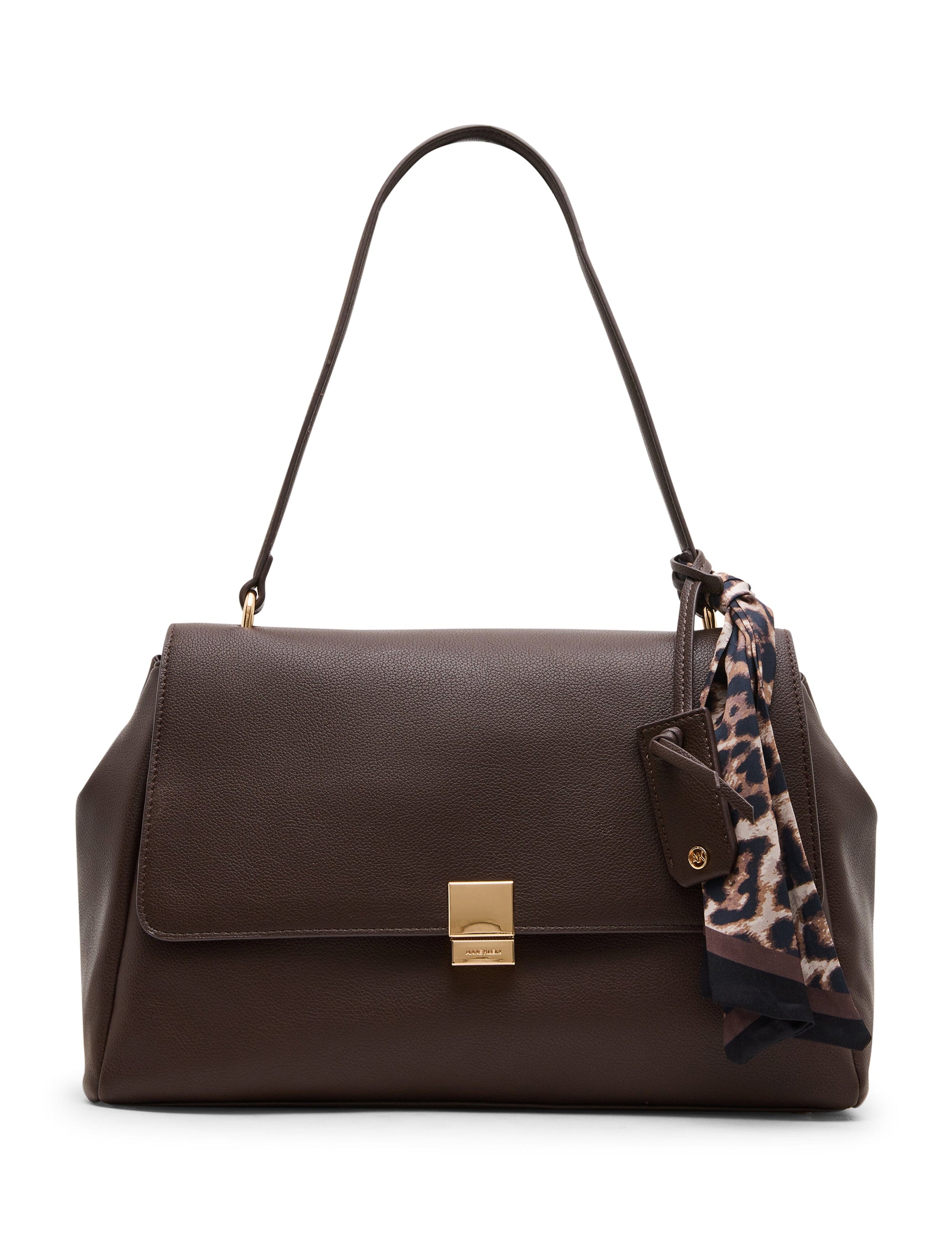 Flap Shoulder Bag with Scarf