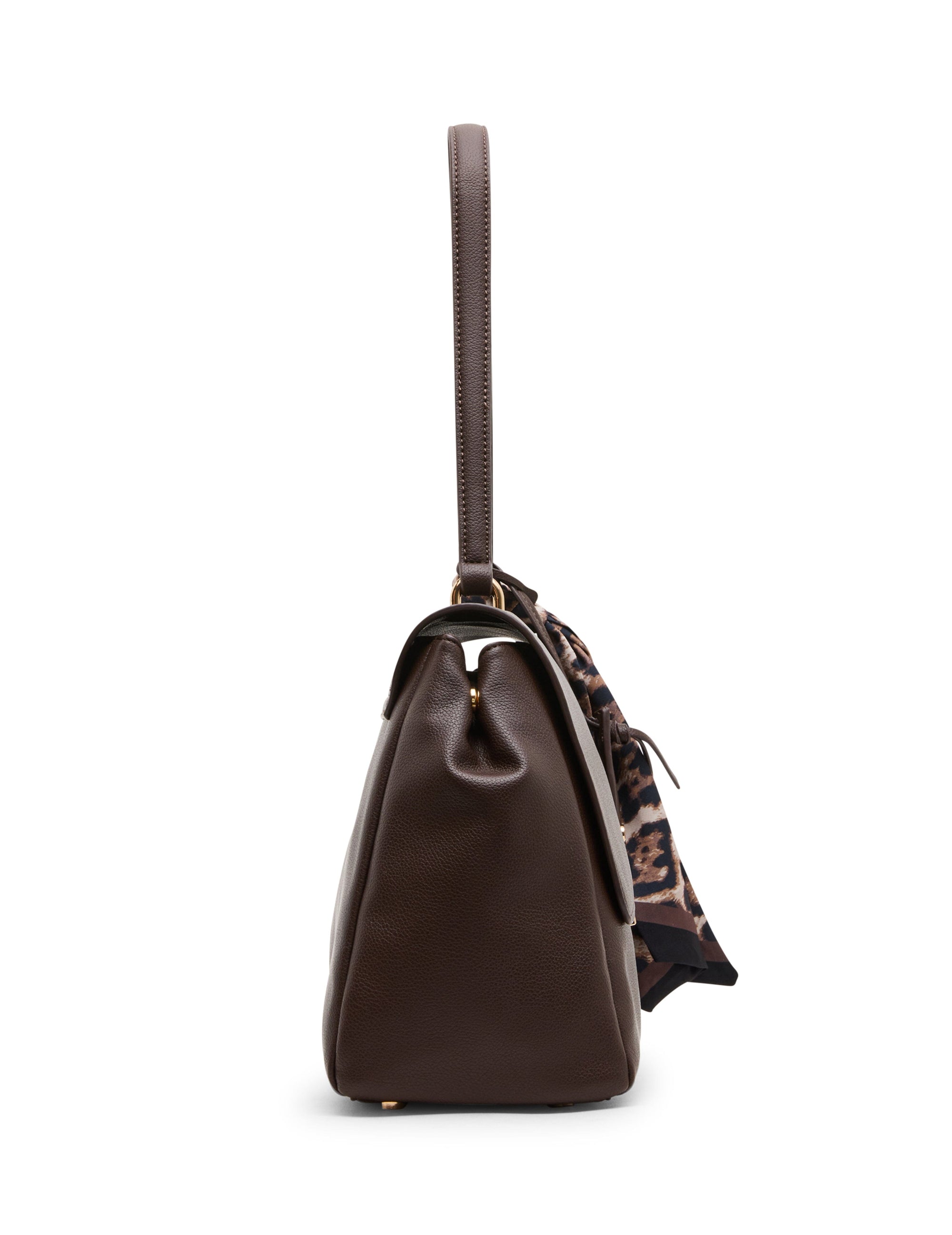 Flap Shoulder Bag with Scarf