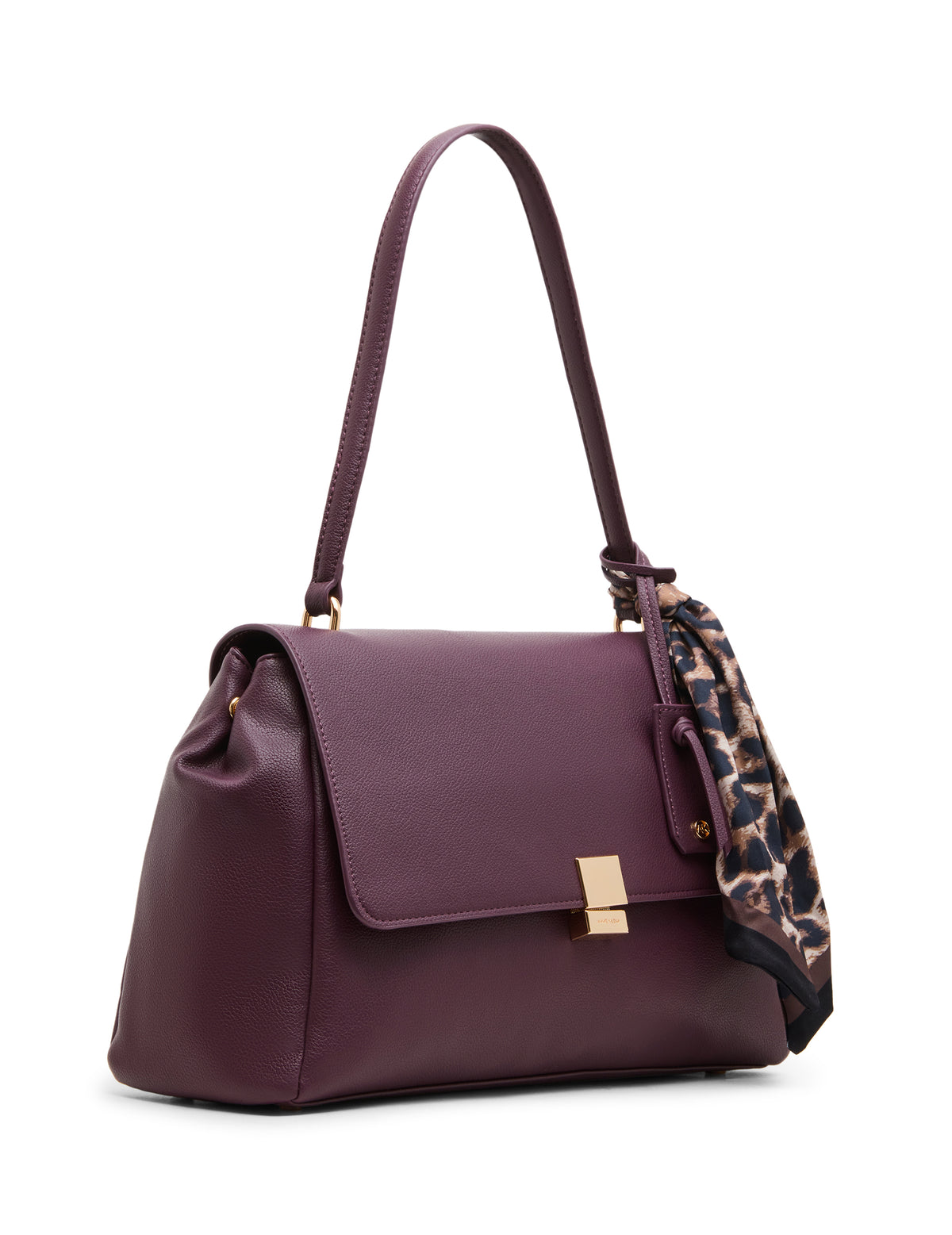 Flap Shoulder Bag with Scarf