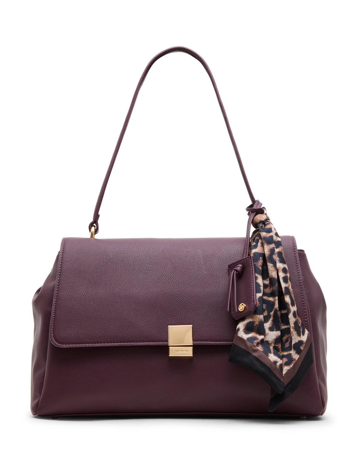 Flap Shoulder Bag with Scarf