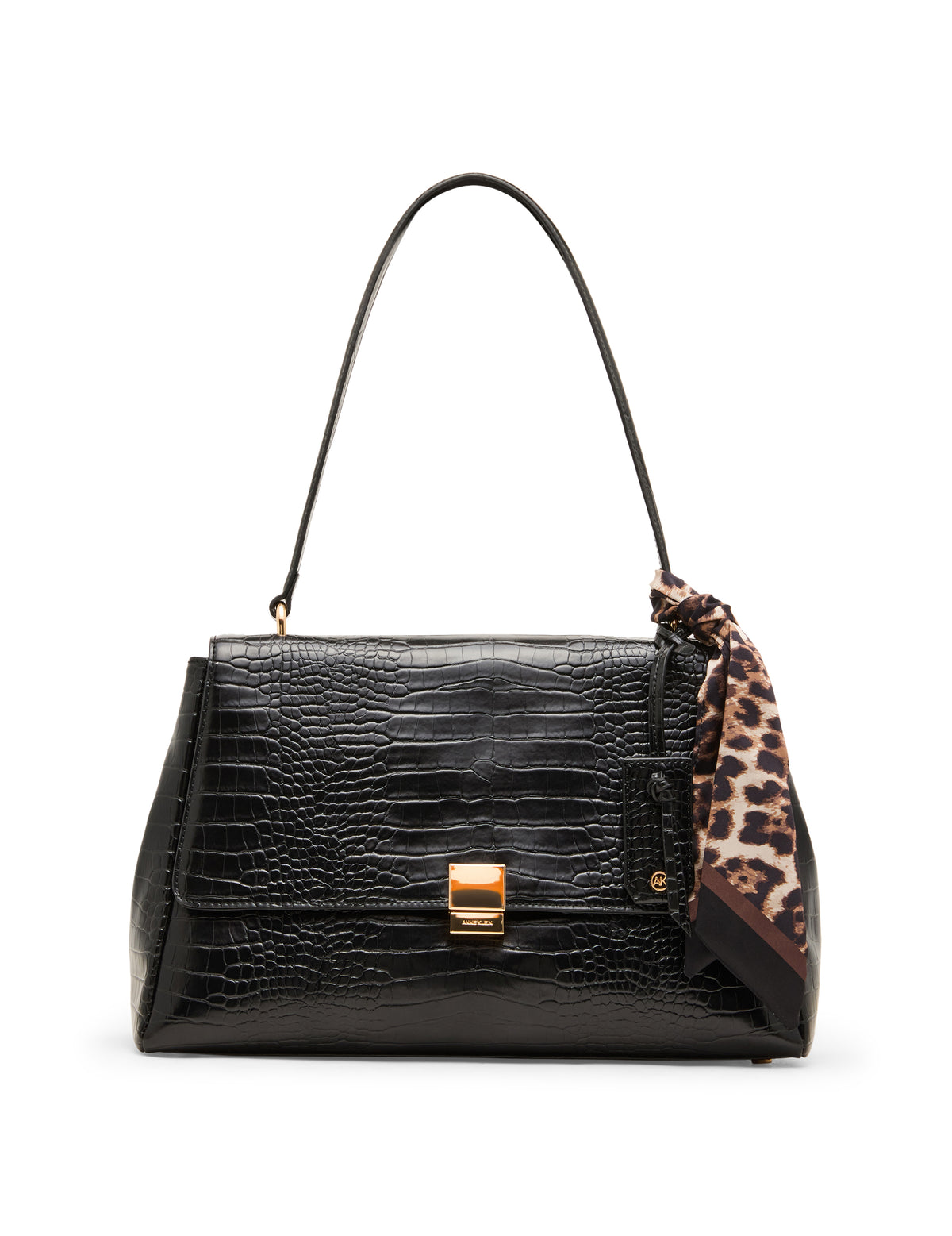 Flap Shoulder Bag with Scarf